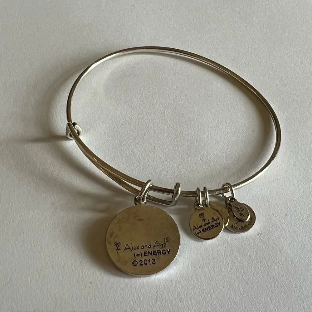 Alex and Ani Rafaelian Silver Infinity Charm Bangle Bracelet